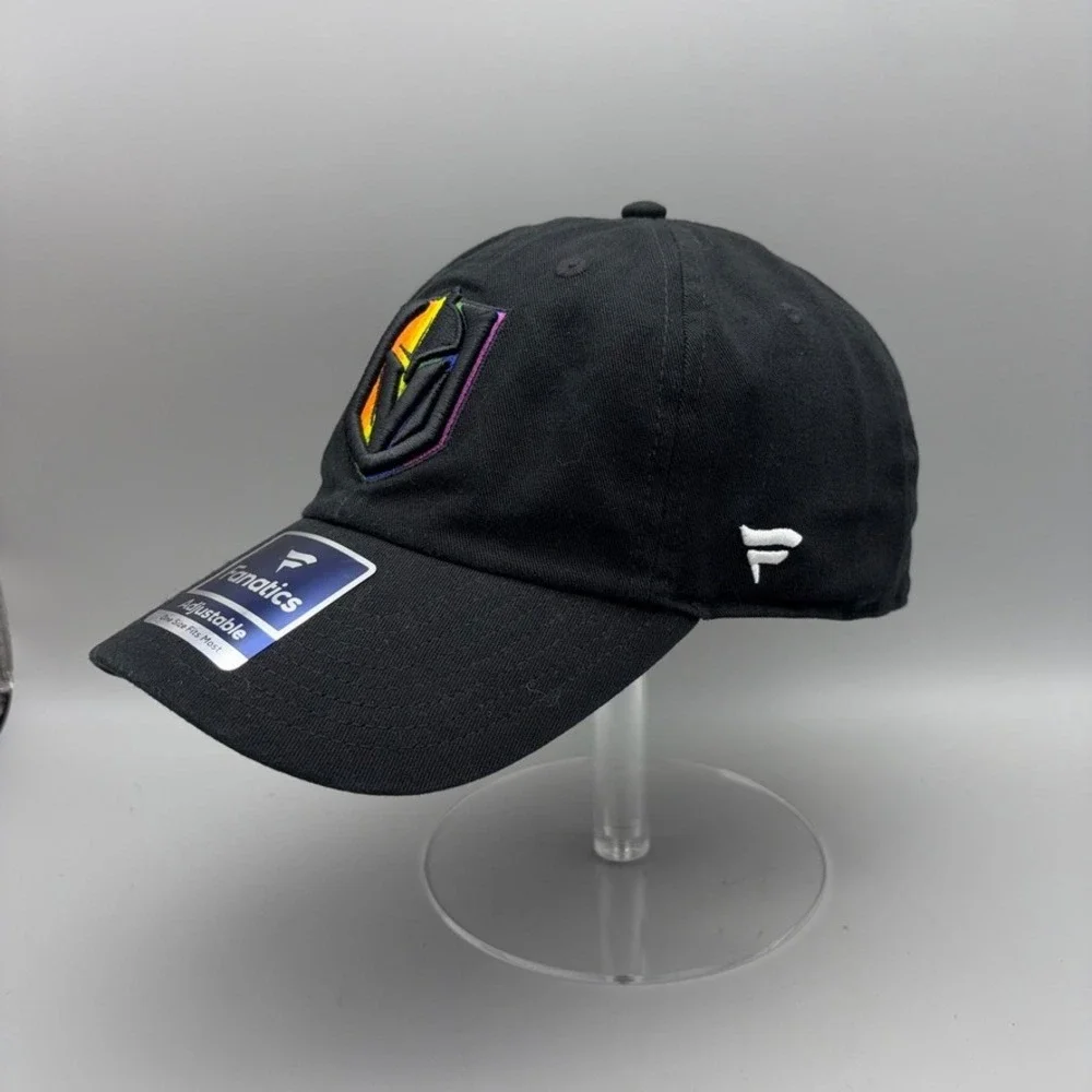 Vegas Golden Knights Hat Men OSFM Black Rainbow Pride Logo Fanatics  NHL Cap